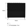 Cabeceira Estofada Cristal 140 cm Casal Com Capitonê Suede Preto - STS Móveis - 3