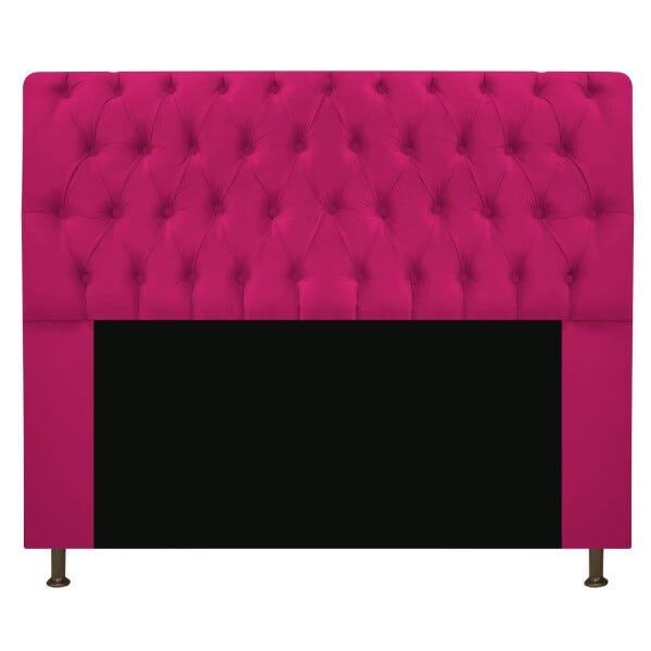 Cabeceira Estofada Lady 160 cm Queen Size Com Capitonê Suede Pink - STS Móveis - 1