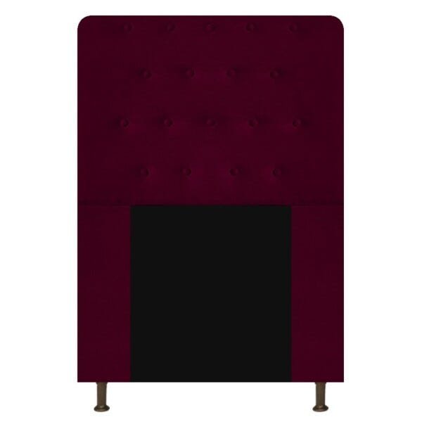 Cabeceira Estofada Brenda 90 cm Solteiro Com Botonê Suede Bordô - STS Móveis - 1
