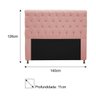 Cabeceira Estofada Cristal 140 cm Casal Com Capitonê Suede Rosê - STS Móveis - 3