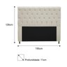 Cabeceira Estofada Cristal 195 cm King Size Com Capitonê Suede Bege - STS Móveis - 3