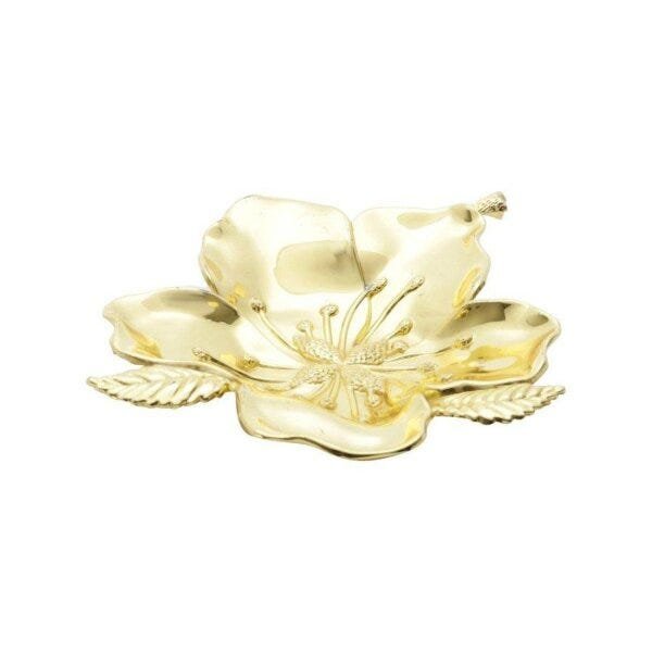 Folha Decorativa de Zamac Orchid Dourada 15,7cmx13,2cmx2 Rojemac - 1