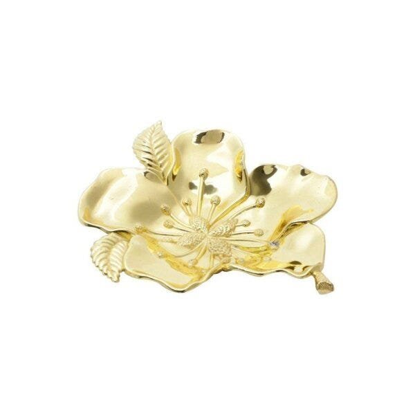 Folha Decorativa de Zamac Orchid Dourada 15,7cmx13,2cmx2 Rojemac - 3