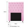 Cabeceira Estofada Cristal 90 cm Solteiro Com Strass Suede Rosa Bebê - STS Móveis - 3