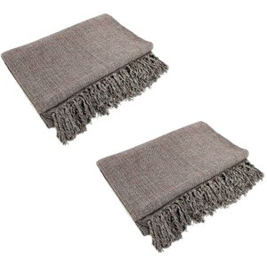Kit 2 Mantas para Sofá Tipo Manta Capa de Sofá 2,40 X 1,80 Várias Cores:marrom Mesclado
