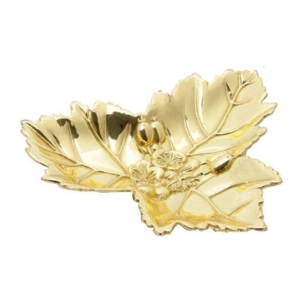 Folha Decorativa de Zamac Vine Dourada 13,5cmx13cmx1,7 Rojemac - 2