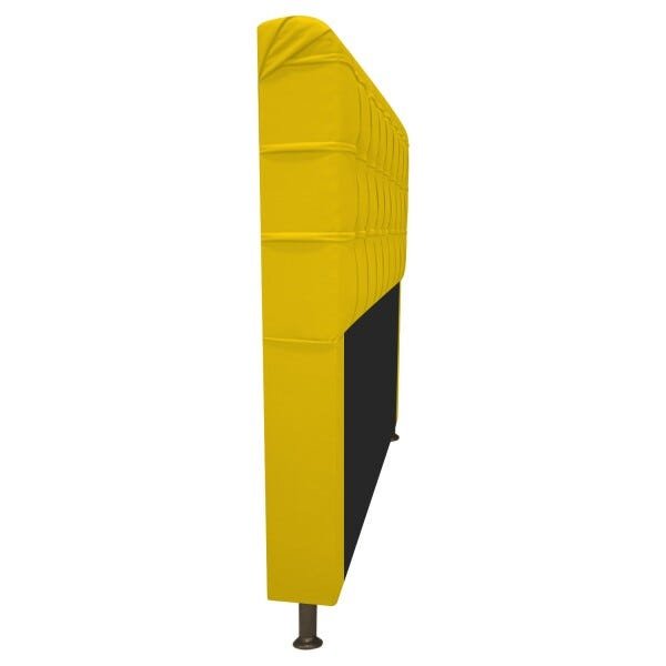 Cabeceira Estofada Dama 90 cm Solteiro Com Botonê Corano Amarelo - STS Móveis - 2