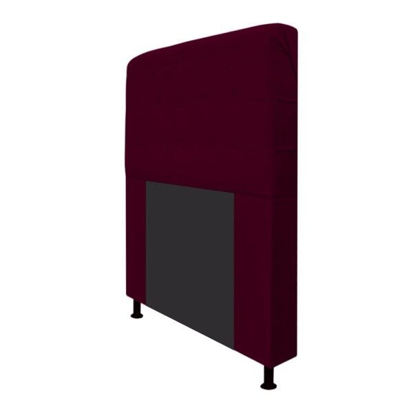 Cabeceira Estofada Dama 100 cm Solteiro Com Botonê Suede Bordô - STS Móveis - 2