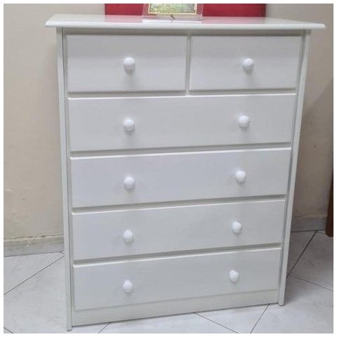 Cômoda de Madeira Leila 0,83m 4+2 Gavetas Cor: Branca