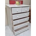 Ver imagem 3 de Cômoda de Madeira Leila 0,83m 4+2 Gavetas Cor: Branca