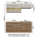 Ver imagem 4 de Armário de Cozinha Compacta 200cm Rustic/Crema Glamy Madesa 07
