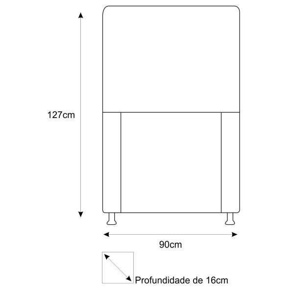 Cabeceira Estofada Dama 90 cm Solteiro Com Botonê Corano Cinza - STS Móveis - 3