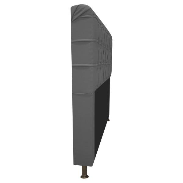 Cabeceira Estofada Dama 90 cm Solteiro Com Botonê Corano Cinza - STS Móveis - 2