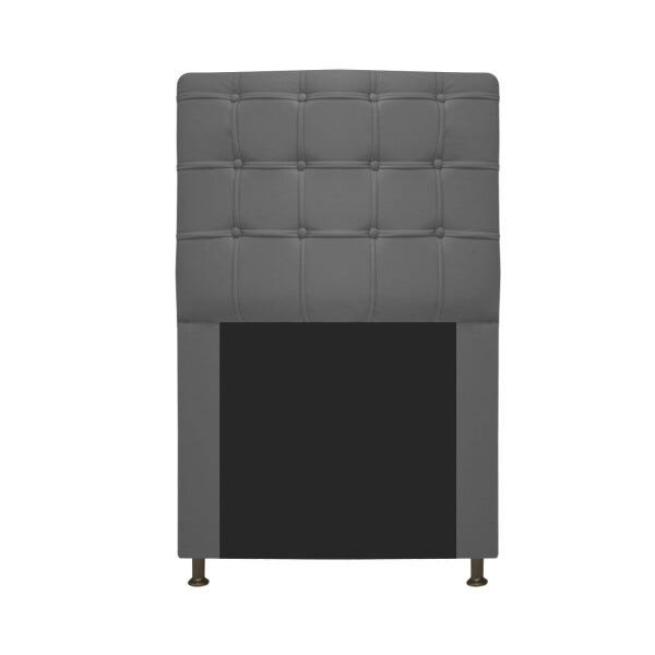 Cabeceira Estofada Dama 90 cm Solteiro Com Botonê Corano Cinza - STS Móveis - 1