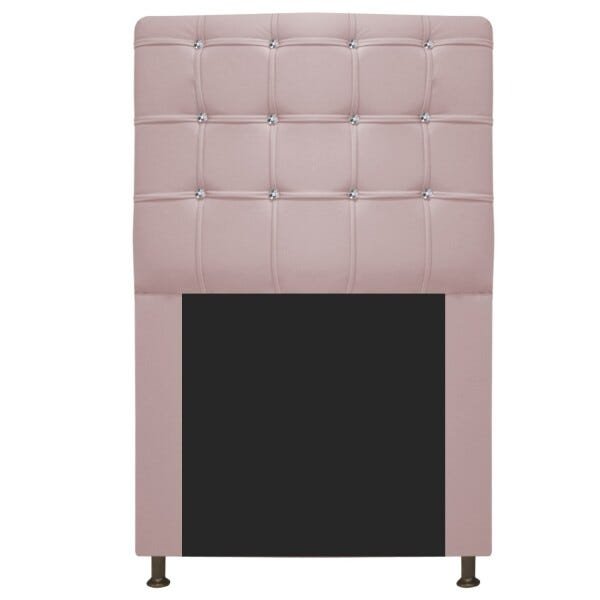 Cabeceira Estofada Dama 100 cm Solteiro Com Strass Corano Rosa Bebê - STS Móveis - 1