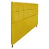 Cabeceira Estofada Damares 195 cm King Size Com Botonê Suede Amarelo - STS Móveis - 2