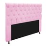 Cabeceira Estofada Cristal 160 cm Queen Size Com Capitonê Suede Rosa Bebê - STS Móveis - 2