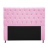 Cabeceira Estofada Cristal 160 cm Queen Size Com Capitonê Suede Rosa Bebê - STS Móveis - 1