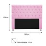 Cabeceira Estofada Cristal 160 cm Queen Size Com Capitonê Suede Rosa Bebê - STS Móveis - 3