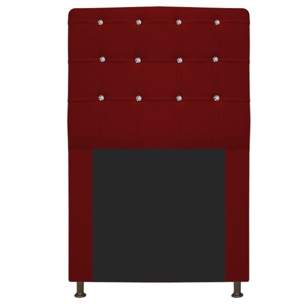 Cabeceira Estofada Dama 100 cm Solteiro Com Strass Corano Vermelho - STS Móveis - 1