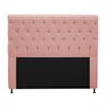 Cabeceira Estofada Cristal 160 cm Queen Size Com Capitonê Suede Rosê - STS Móveis - 1