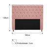 Cabeceira Estofada Cristal 160 cm Queen Size Com Capitonê Suede Rosê - STS Móveis - 3