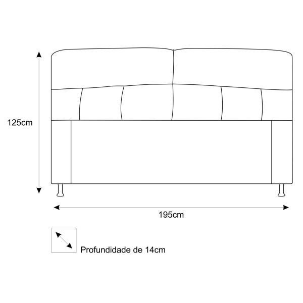 Cabeceira Estofada Donna 195 cm King Size Suede Branco - STS Móveis - 3