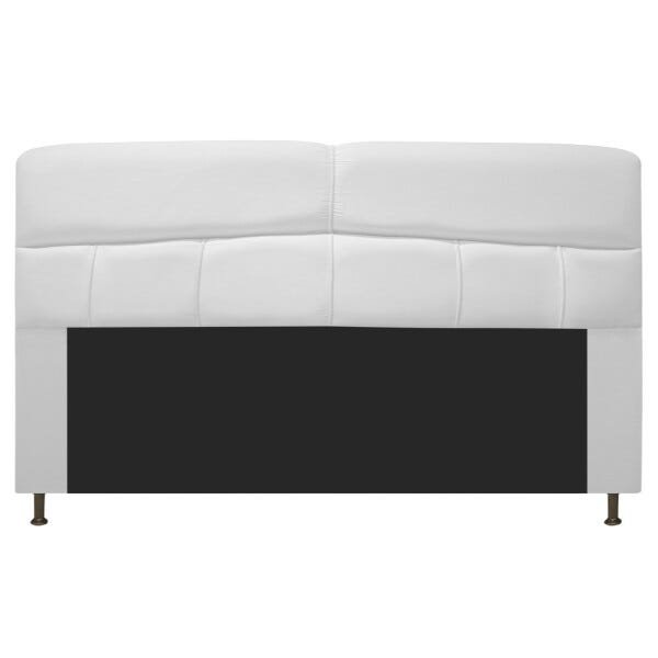 Cabeceira Estofada Donna 195 cm King Size Suede Branco - STS Móveis - 1