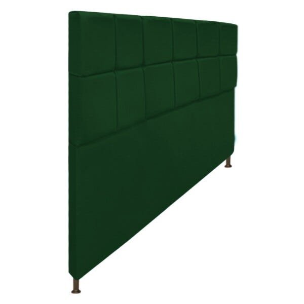 Cabeceira Estofada Damares 195 cm King Size Com Botonê Suede Verde - STS Móveis - 2