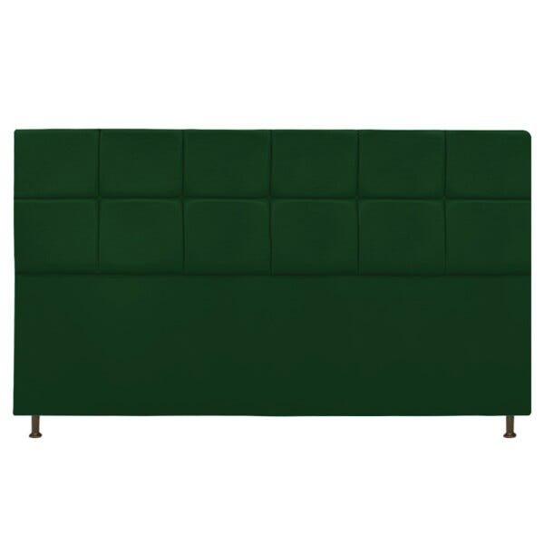 Cabeceira Estofada Damares 195 cm King Size Com Botonê Suede Verde - STS Móveis - 1