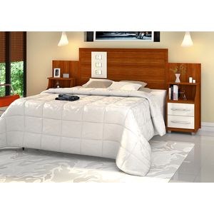 Cabeceira Flex (casal/queen/king) Box Flórida C/ Mesa de Cabeceira Gaveta e Prateleira - Vitamov: Ci