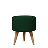 Banqueta Redonda Suede Verde Musgo Puff Estofado Pé Palito Resistente Puf Decorativo - 1