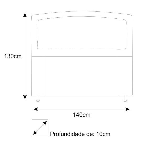 Cabeceira Estofada Geovana 140 cm Casal Com Capitonê Suede Verde - STS Móveis - 3