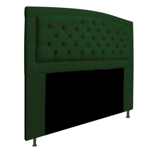 Cabeceira Estofada Geovana 140 cm Casal Com Capitonê Suede Verde - STS Móveis - 2