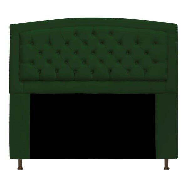 Cabeceira Estofada Geovana 140 cm Casal Com Capitonê Suede Verde - STS Móveis - 1