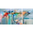 Ver imagem 6 de Quadro Decorativo Abstrato Flor com Passarinho