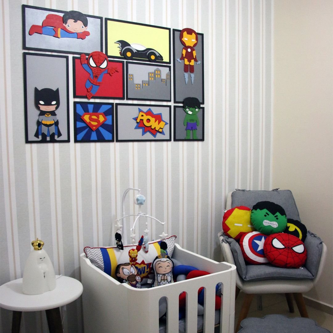 Painel com 9 Quadros Super-heróis Baby Woodhead painel herois baby 6 - 4