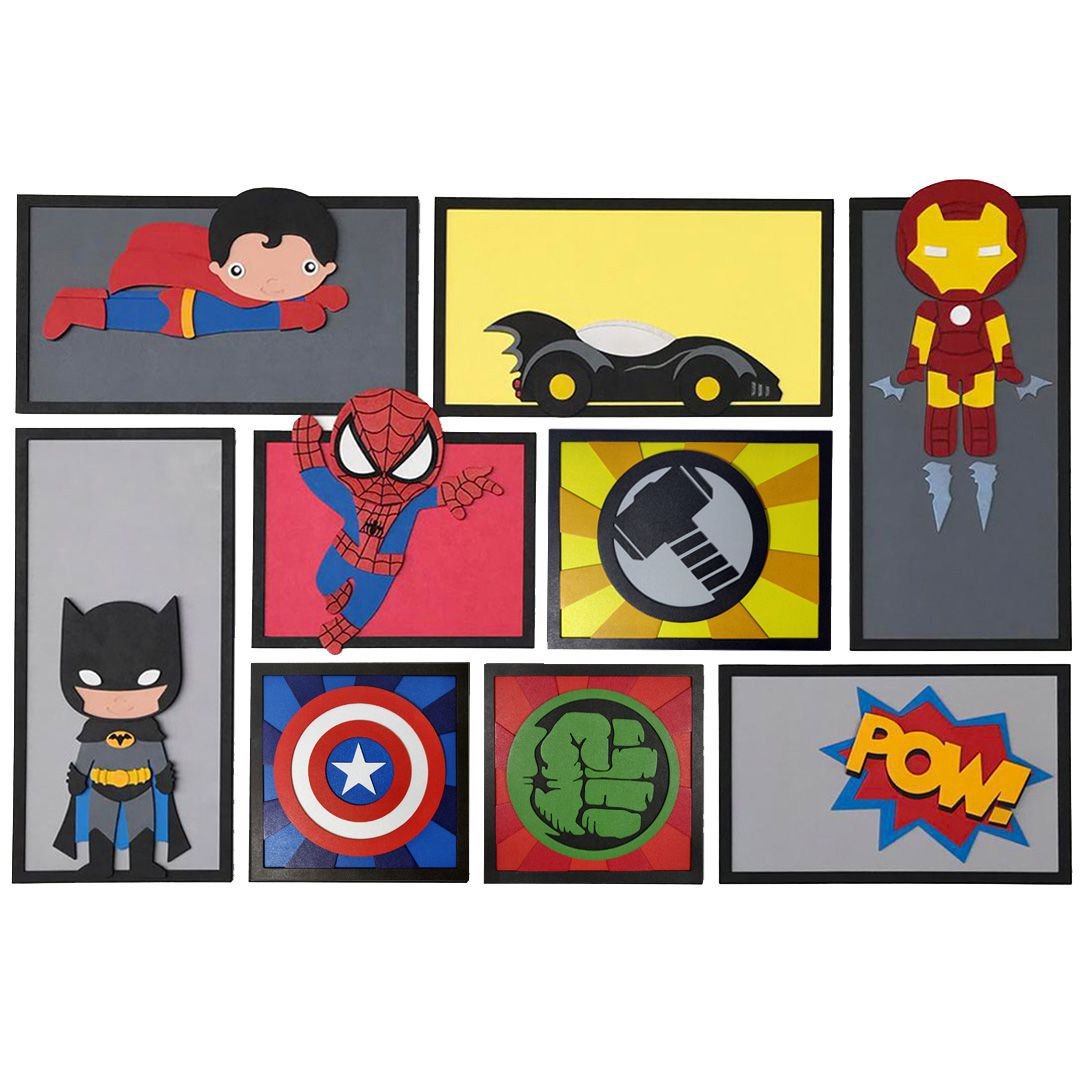 Painel com 9 Quadros Super-heróis Baby Woodhead painel herois baby 6 - 5