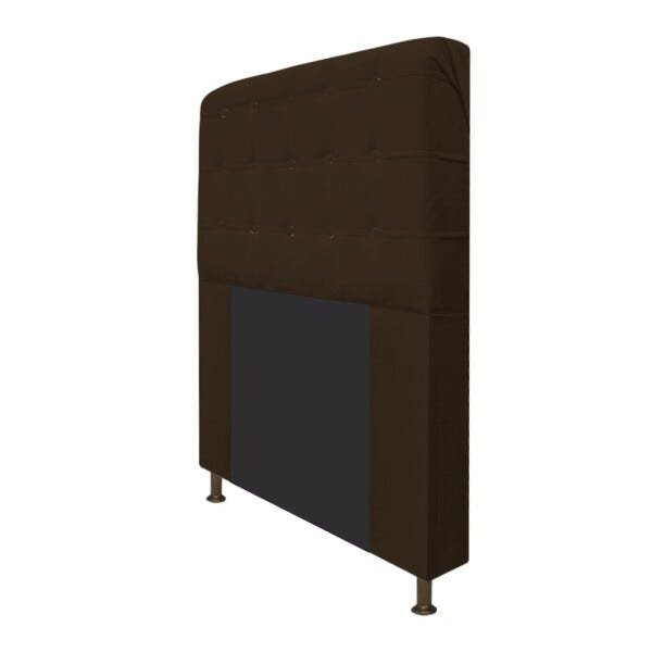 Cabeceira Estofada Dama 195 cm King Size Com Botonê Suede Marrom - STS Móveis - 2