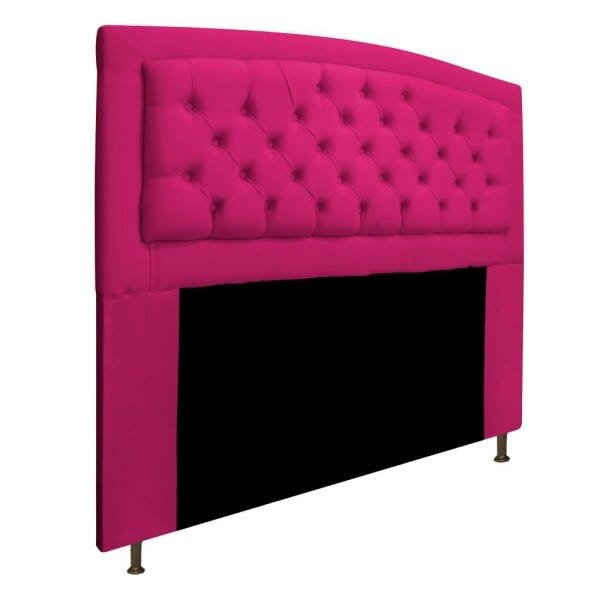 Cabeceira Estofada Geovana 195 cm King Size Com Capitonê Suede Pink - STS Móveis - 2
