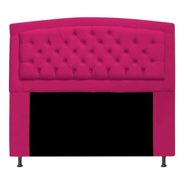 Cabeceira Estofada Geovana 195 cm King Size Com Capitonê Suede Pink - STS Móveis - 1