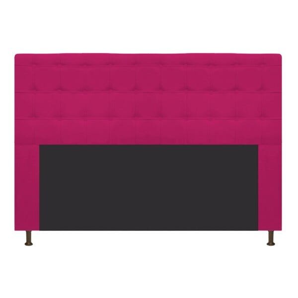 Cabeceira Estofada Dama 195 cm King Size Com Botonê Suede Pink - STS Móveis - 1