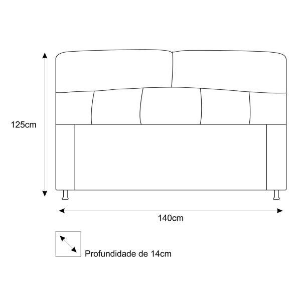 Cabeceira Estofada Donna 140 cm Casal Suede Mostarda - STS Móveis - 3