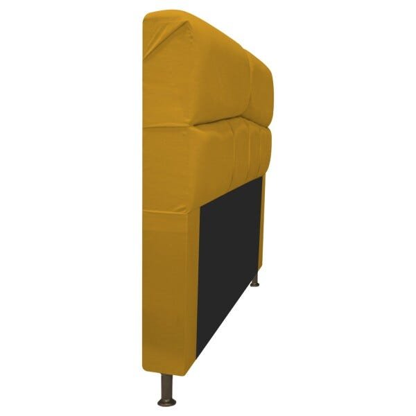 Cabeceira Estofada Donna 140 cm Casal Suede Mostarda - STS Móveis - 2
