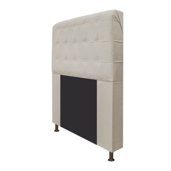 Cabeceira Estofada Dama 160 cm Queen Size Com Botonê Suede Bege - STS Móveis - 2