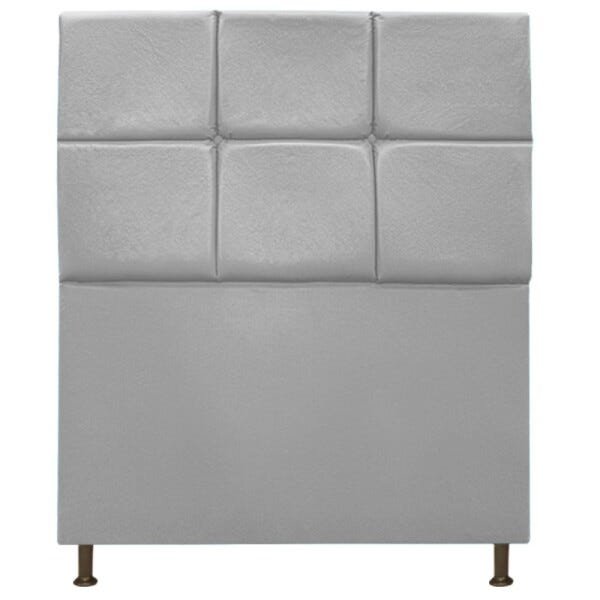Cabeceira Estofada Damares 90 cm Solteiro Com Botonê Suede Cinza - STS Móveis - 1