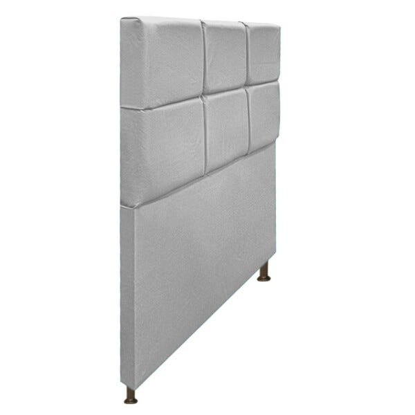 Cabeceira Estofada Damares 90 cm Solteiro Com Botonê Suede Cinza - STS Móveis - 2