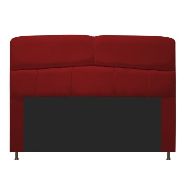 Cabeceira Estofada Donna 140 cm Casal Suede Vermelho - STS Móveis - 1