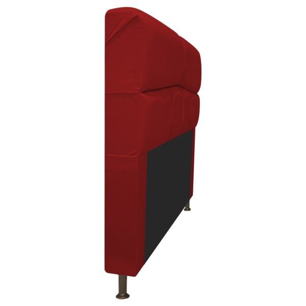 Cabeceira Estofada Donna 140 cm Casal Suede Vermelho - STS Móveis - 2