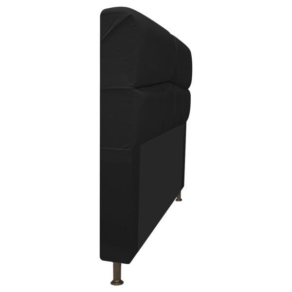 Cabeceira Estofada Donna 160 cm Queen Size Suede Preto - STS Móveis - 2